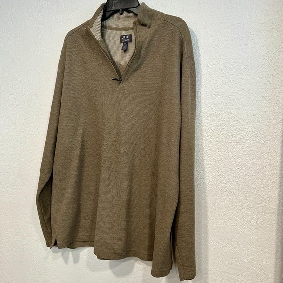 JOE Joseph Abboud 1/4 Zip Pullover Sweater Light Brown Long Sleeves Mens Size XL - Picture 4 of 5